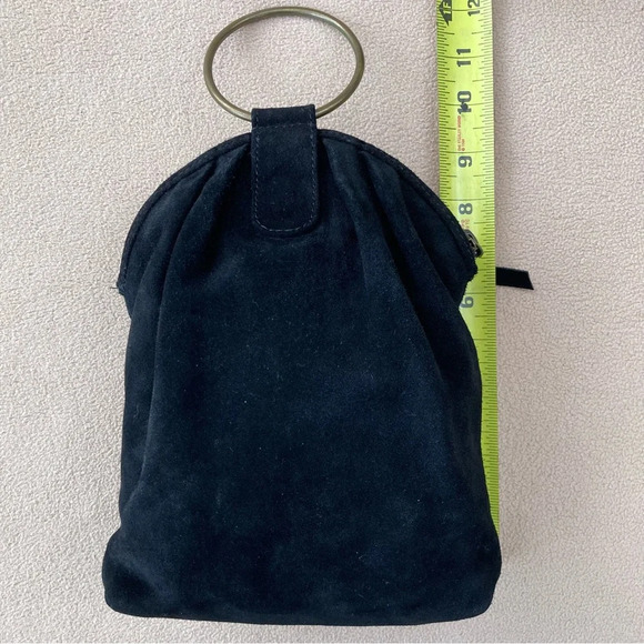 World Market Black Suede Handbag Purse Bag-Evening-Formal-Boho-Bohemian-Festival - Picture 6 of 10